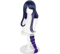 Game Anime Genshin Impact Raiden Shogun Cosplay Wig Baal Braided Blue Long Heat Resistant Synthetic Hair Wigs + Wig Cap
