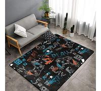 Game Area Rugs Controller Joystick Doodle Carpets for Gamer Boys Bedroom Game Printed Living Room Kitchen Mat Teenager Man Non-Slip Crystal Floor Mat Children Play Throw Rugs Carpet Yoga Mat 60X39 in