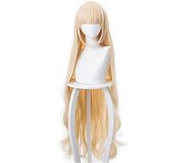 Game Arknights Nightingale Cosplay Wigs Gold Long Curly Wavy Heat-Resistant Fiber Hair Wig Pelucas One Size Nightingale