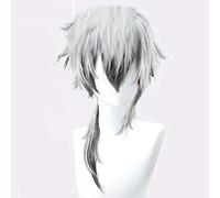 Game Arknights Silverash Cosplay Wig Silver Grey High Temperature Fiber Hair Wig Pelucas for Halloween Party One Size Silverash