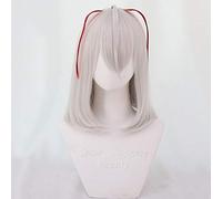 Game Arknights W Wig Cosplay Costume Grey and Red Short Heat-resistant Fiber Hair Wig for Halloween Carnival B