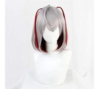 Game Arknights W Wig Cosplay Costume Grey and Red Short Heat-resistant Fiber Hair Wig for Halloween Carnival A