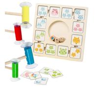 Game Board Game, Roll and Matching Matching - Matching Wooden Board,Learning Activity with 96 Cards 3 Dice 4 Suction Sticks, Preschool Toy p