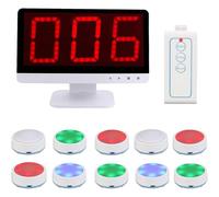 Game Buzzer Set - 1 Host Monitor + 10 Wireless Buzzers, 4 States, 3 Modes for Game Shows, School Contests, and Party Quizzes