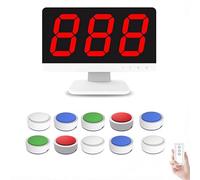 Game Buzzer System with Voice Prompt & Remote Control, 10 Player Wireless Answer Buzzers for Trivia, Classroom Quiz & Family Game Night - 262ft Range, Auto-Sleep, for School Competition