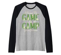 Game Camp Adventure Outdoor Gamer Camping Camper Gaming Raglan Baseball Tee