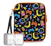 Game Card Holder for Gamer, Forest Card Storage Organizer Gift for Cards Collector, Cards Binder Folder with Zipper for Travel Birthday Valentines Day Gifts