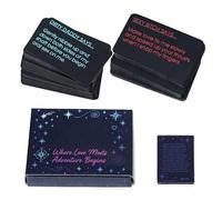 Game Cards Deck - Romantic Communication Card Game | Intimate Challenge Cards Relationship Conversation Starter for Date Night, Travel, Camping, Honeymoon, Compact Card Deck