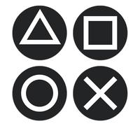 Game Coasters Black Silicone Coaster Non-Slip, Washable, Heat Resistant Drink Coasters Cup Mat for Tabletop Protection Game Room Decor Housewarming Gift for Gamers - Set of 4