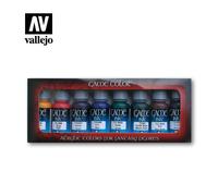 Vallejo Game Color Acrylic Paint Set, 8 Transparent Inks in 18 ml Bottles with Droppers for Shading Effects and Washes for Fantasy and Wargames