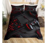 Game Comforter Cover Double Size Gamepad Bedding Set Game Console Modern Sci-Fi Style Duvet Cover for Teen Boys&girls Player Video Game Controller Quilt Set w Zipper Ties,1 Duvet Cover w 2 Pillowcases