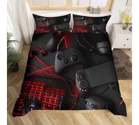 Game Comforter Cover Single Size Gamepad Bedding Set Game Console Modern Sci-Fi Style Duvet Cover for Teen Boys&girls Player Video Game Controller Quilt Set w Zipper Ties,1 Duvet Cover w 1 Pillowcase