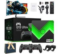 Game Console with 100,000 Games, 4K HD, 60 FPS, Plug and Play for TV, Includes 2 Wireless Controllers and 128GB Storage, Perfect for Reliving Childhood Memories