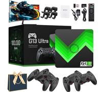 Game Console with 100,000 Games, 4K HD, 60 FPS, Plug and Play for TV, Includes 2 Wireless Controllers and 128GB Storage, Perfect for Reliving Childhood Memories