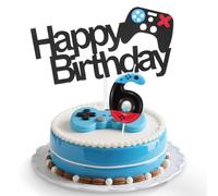 Game Controller 6 Birthday Candle Set,Girls Boys 6th Birthday Decorations,Blue Red Number 6 Candle for Cake,Game Controller Candle Cake Topper for Birthday,Gaming Themed Party Supplies
