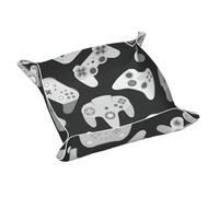 Game Controller Print Leather Valet Tray For Women,Travel Organizer, Trinket Jewelry Cosmetic Organizer Tray