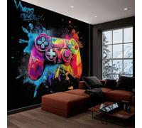 Game Controller Wall Mural Self Adhesive Wallpaper, Graffiti Pop Art 150 x 105 cm Home Wall Decor Photo Wallpaper, Removable Non-Woven Mural for Living Room & Bedroom
