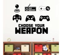 Game Controller Wall Sticker Teen Room Art Decor Choose Your Weapon Quotes Vinyl Wall Decal Home Decoration Playing Room 42x34cm