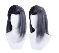 Game Cosplay Wig Fade Long Black Siliver for Women Halloween Party Wigs