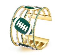 Game Day Bracelets for Women Football Wide Cuff Bracelets Red Yellow Purple Orange Blue Spirit Day Accessories Rhinestone Sport Game Day Cuff Bracelet Bangles Outfits Football Accessories Gifts, M