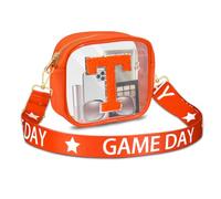 Game Day Claer Bag for Women Football Stadium Approved Clear Crossbody Purse Game Day Accessories Outfits, Orange White