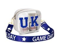 Game Day Claer Bag for Women Football Stadium Approved Clear Crossbody Purse Game Day Accessories Outfits, Blue White