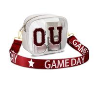 Game Day Claer Bag for Women Football Stadium Approved Clear Crossbody Purse Game Day Accessories Outfits, Burgundy White 1
