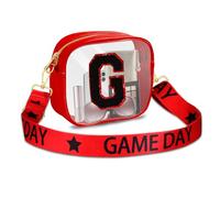 Game Day Claer Bag for Women Football Stadium Approved Clear Crossbody Purse Game Day Accessories Outfits, Red Black