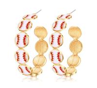 Game Day Earrings for Women Baseball Basketball Soccer Football Hoop Earrings Fashion Sports Jewelry Game Day Outfit Accessories Party Favors Gifts, Zinc, No Gemstone