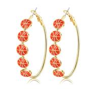 Game Day Earrings for Women Baseball Basketball Soccer Football Hoop Earrings Fashion Sports Jewelry Game Day Outfit Accessories Party Favors Gifts, Zinc, No Gemstone