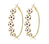 Game Day Earrings for Women Baseball Basketball Soccer Football Hoop Earrings Fashion Sports Jewelry Game Day Outfit Accessories Party Favors Gifts, Zinc, No Gemstone