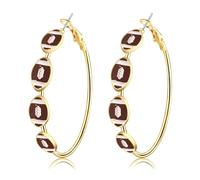 Game Day Earrings for Women Baseball Basketball Soccer Football Hoop Earrings Fashion Sports Jewelry Game Day Outfit Accessories Party Favors Gifts, Zinc, No Gemstone