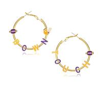 Game Day Earrings for Women Football Hoop Earrings TOUCH DOWN Earrings Sports Statement Earrings Game Day Jewelry, Metal, No Gemstone
