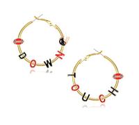 Game Day Earrings for Women Football Hoop Earrings TOUCH DOWN Earrings Sports Statement Earrings Game Day Jewelry, Metal, No Gemstone
