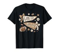 Game Day Football Bows Checkered Leopard Print Value Graphic T-Shirt