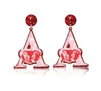 Game Day Football Sports Glitter Tiger Elephant Dangle Earrings - College School Team Spirit Jewelry Gifts for Sport Fans, L, Leather, No Gemstone