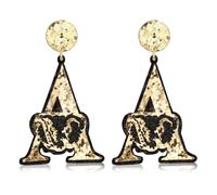 Game Day Football Sports Glitter Tiger Elephant Dangle Earrings - College School Team Spirit Jewelry Gifts for Sport Fans, L, Leather, No Gemstone
