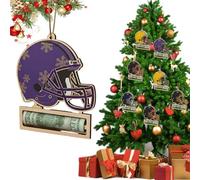 Game Day Gifting: The Football Fan Money Holder Ornament, Unique Wooden Football Helmet Cash Tree Ornament,Creative Footballs Helmet Gift Card Holder,Sports Fan Gift for Men Players