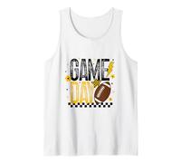Game Day Retro Football Season Gold & Black Lightning Bolt Tank Top