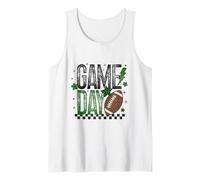 Game Day Retro Football Season Green & Black Lightning Bolt Tank Top