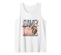 Game Day Retro Football Season Orange & Black Lightning Bolt Tank Top