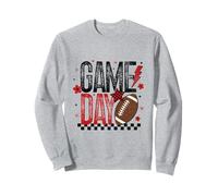 Game Day Retro Football Season Red & Black Lightning Bolt Sweatshirt