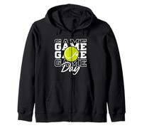 Game Day Tennis Padel Ball Paddle Beach Platform Tennis Ball Zip Hoodie
