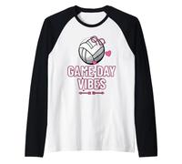 Game Day Vibes Heart Volleyball Design Girl Player Serve Raglan Baseball Tee