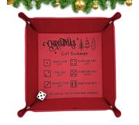 Game Dice Tray, Folding Storage PU Leather Storage Tray with Engraved Rules, for Dormitory Games Night Living Room Family Gathering Party