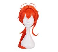 Game Diluc Ragnvindr Wig Orange Red Wig Game Genshin Impact Project Cosplay Hair Synthetic Cosplay Wig + Wig Cap