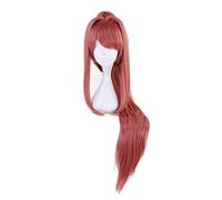 Game Doki Doki Literature Club Monika Ponytail Wig Cosplay Costume Women Long Heat Resistant Synthetic Hair Halloween Party Wigs