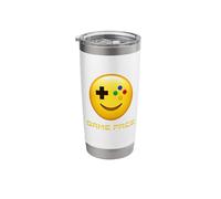 Game Face Emote Expression Yellow Gamer Controller Smile Stainless Steel Insulated Tumbler