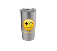 Game Face Emote Expression Yellow Gamer Controller Smile Stainless Steel Insulated Tumbler