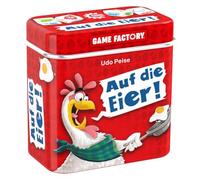 Game Factory 646038 On the Eggs, the Funny Dice Game, Mini Game in Handy Metal Tin, Simple Travel Game for Adults and Children from 8 Years